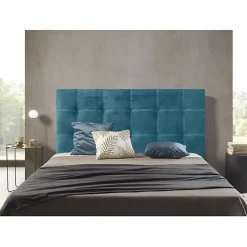 Eccox Tête de lit Iris en tissu turquoise 145