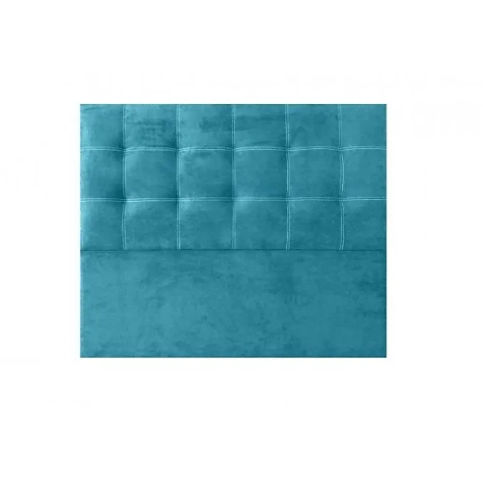 Eccox Tête de lit Iris en tissu turquoise 145