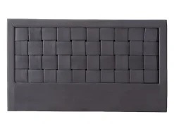 Vente-unique Tête de lit JENNA - 160 cm - Velours - Gris foncé Outlet
