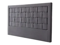 Vente-unique Tête de lit JENNA - 140 cm - Velours - Gris foncé