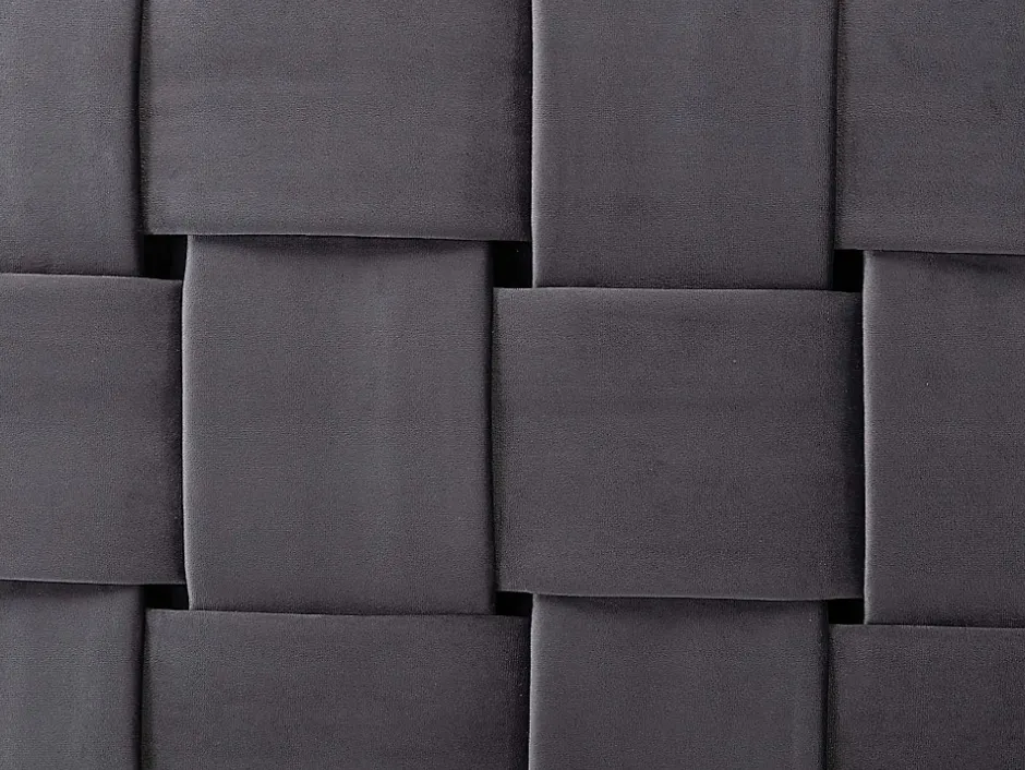 Vente-unique Tête de lit JENNA - 140 cm - Velours - Gris foncé