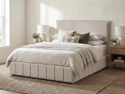 Habitat Et Jardin Tête de lit "Jessica" en lin 140 cm Beige
