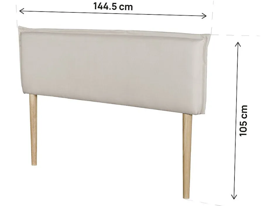 Habitat Et Jardin Tête de lit "Jessica" en lin 140 cm Beige