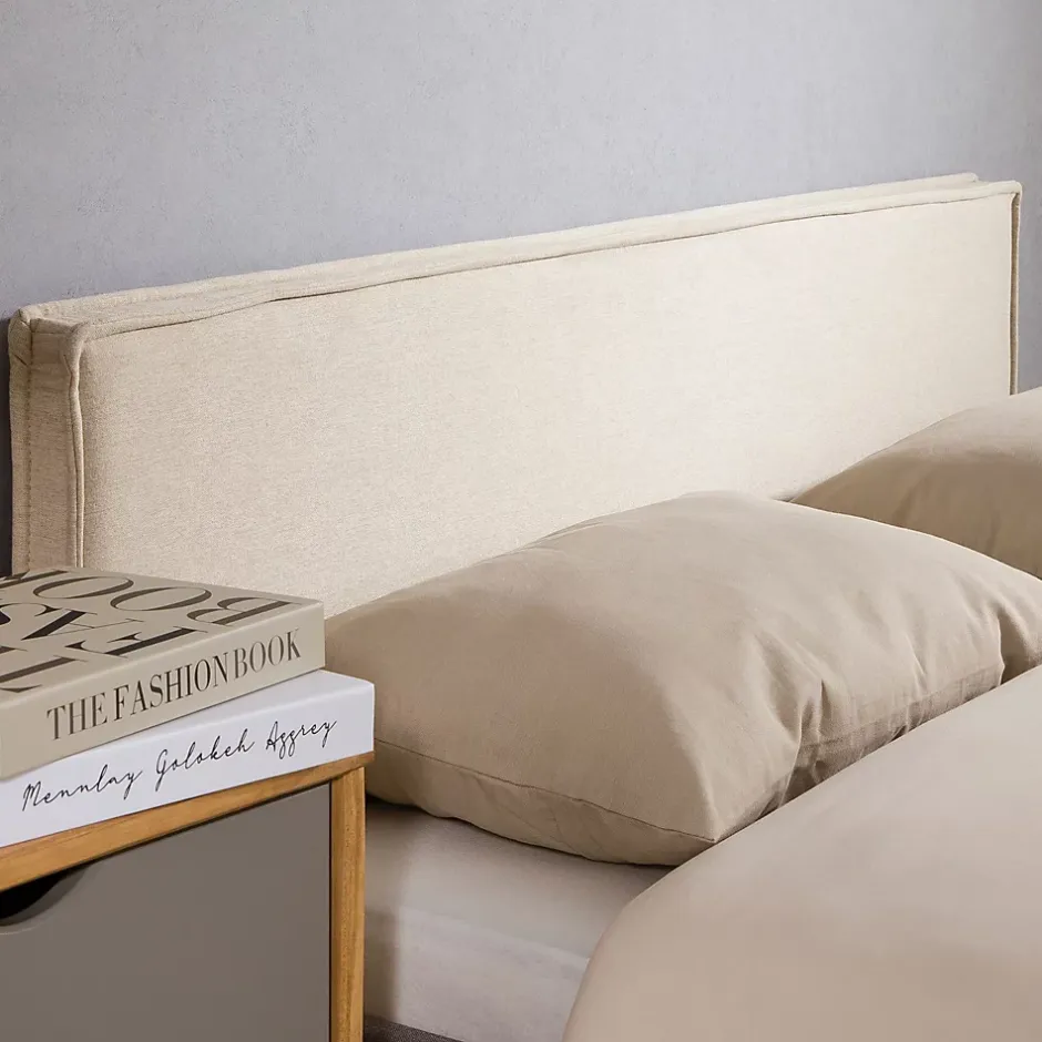 Idimex Tête de lit KLAO 160 sur pieds, en tissu - Écru Clearance