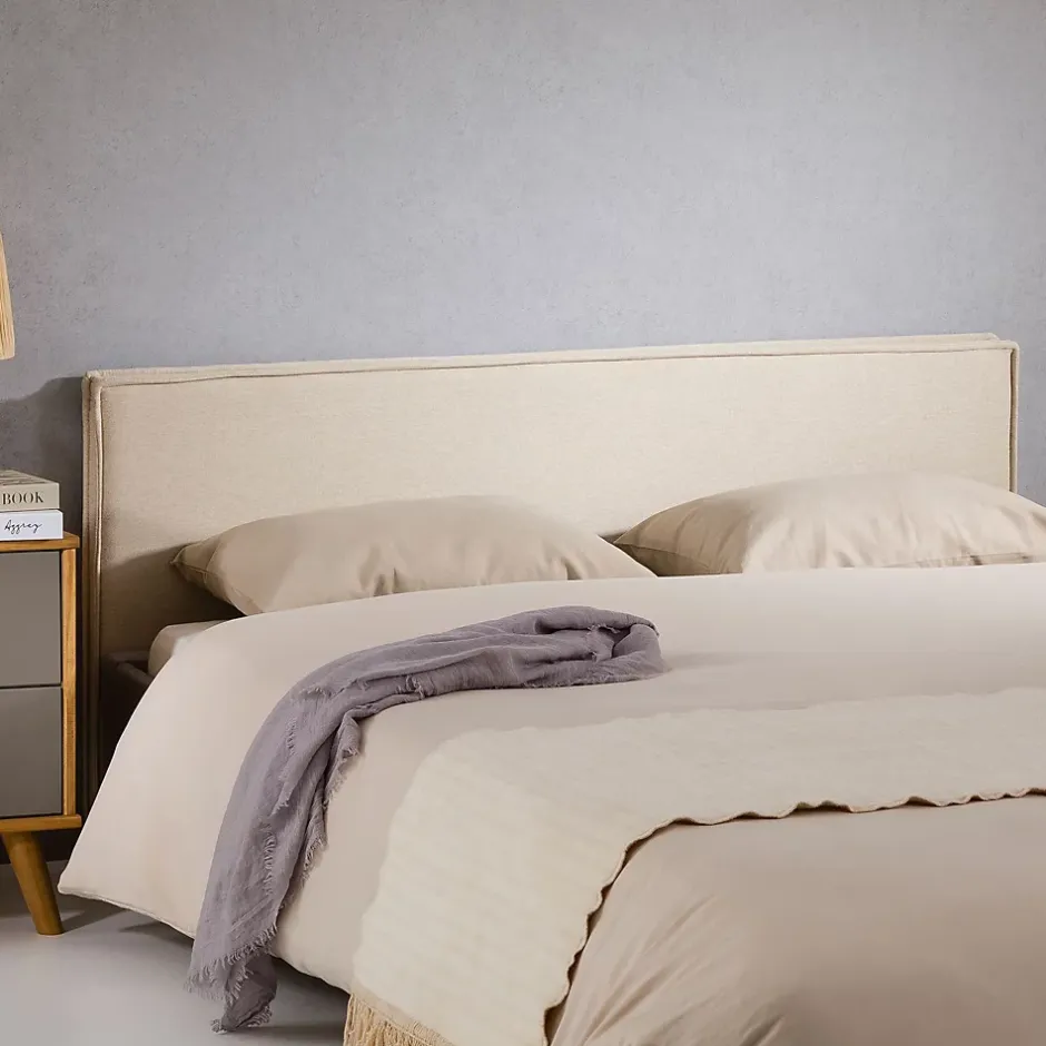 Idimex Tête de lit KLAO 160 sur pieds, en tissu - Écru Clearance