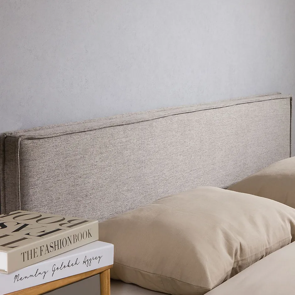 Idimex Tête de lit KLAO 160 sur pieds, en tissu - Gris