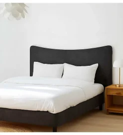 Pro Et Discount Tête de lit largeur 180 x 110 cm velours alcantara Gris Outlet
