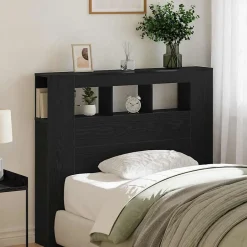Vidaxl Tête de lit LED avec étagère Chêne noir 120 x 18,5 x 103,5 cm Discount