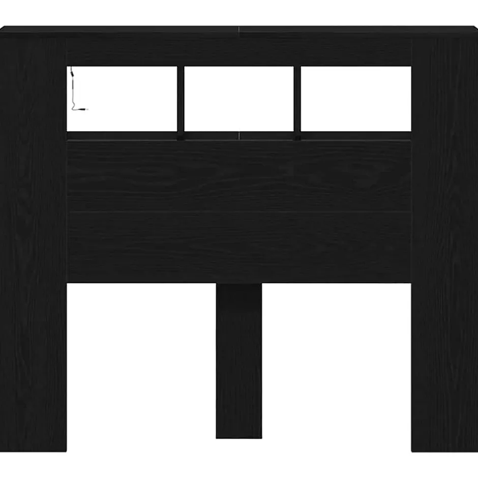 Vidaxl Tête de lit LED avec étagère Chêne noir 120 x 18,5 x 103,5 cm Discount
