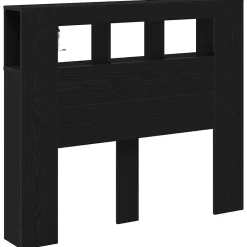 Vidaxl Tête de lit LED avec étagère Chêne noir 120 x 18,5 x 103,5 cm Discount