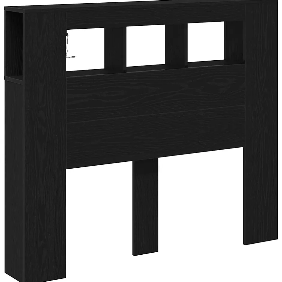 Vidaxl Tête de lit LED avec étagère Chêne noir 120 x 18,5 x 103,5 cm Discount