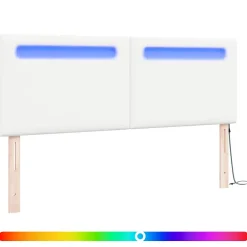 Vidaxl Tête de lit LED Blanc 160 cm Cuir synthétique Outlet