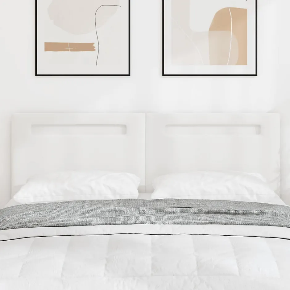 Vidaxl Tête de lit LED Blanc 160 cm Cuir synthétique Outlet