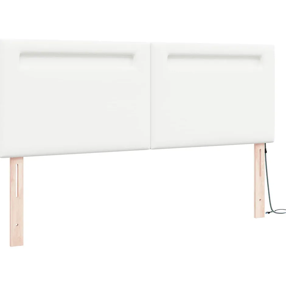Vidaxl Tête de lit LED Blanc 160 cm Cuir synthétique Outlet