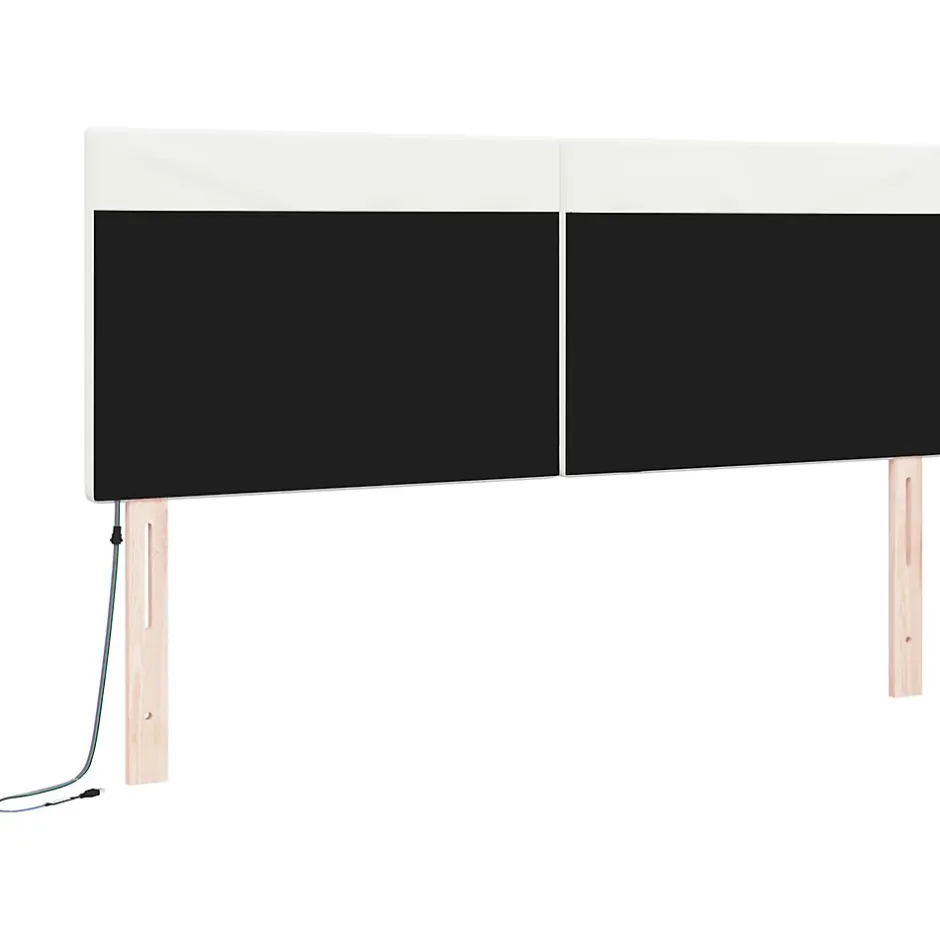 Vidaxl Tête de lit LED Blanc 160 cm Cuir synthétique Outlet