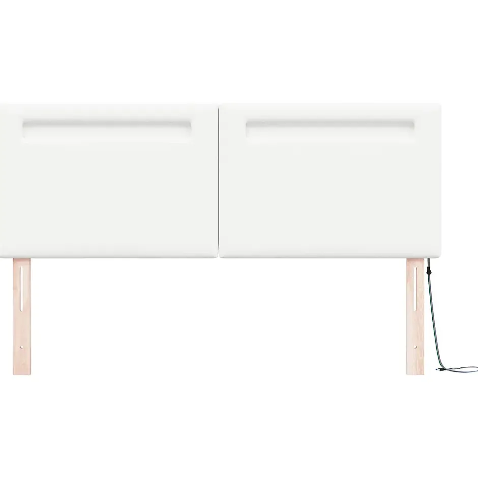 Vidaxl Tête de lit LED Blanc 160 cm Cuir synthétique Outlet