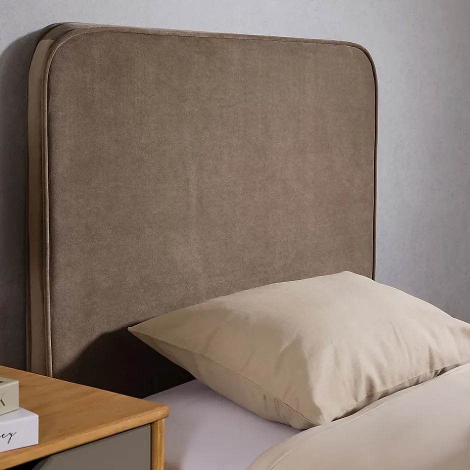 Idimex Tête de lit LUNAR 90 avec fixation murale, en tissu - Grège Clearance
