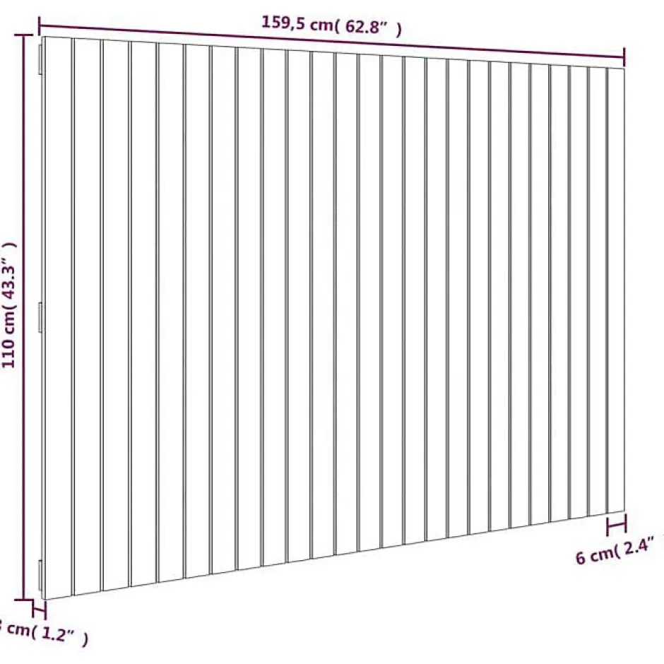 Vidaxl Tête de lit murale Blanc 159,5x3x110 cm Bois massif de pin