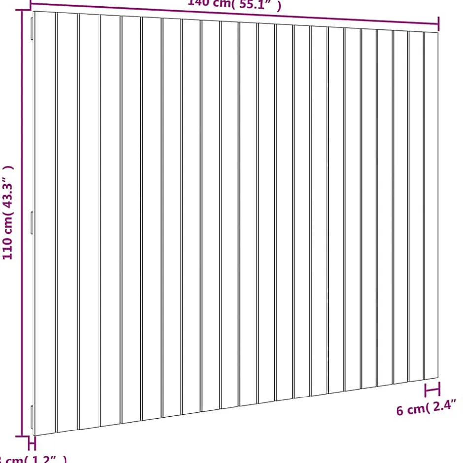 Vidaxl Tête de lit murale Blanc 140x3x110 cm Bois massif de pin