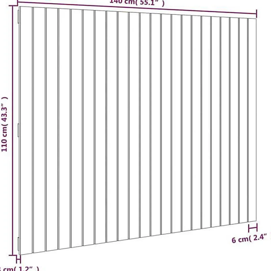 Vidaxl Tête de lit murale Blanc 140x3x110 cm Bois massif de pin