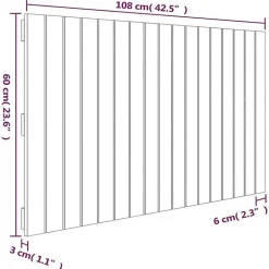 Vidaxl Tête de lit murale Blanc 108x3x60 cm Bois massif de pin