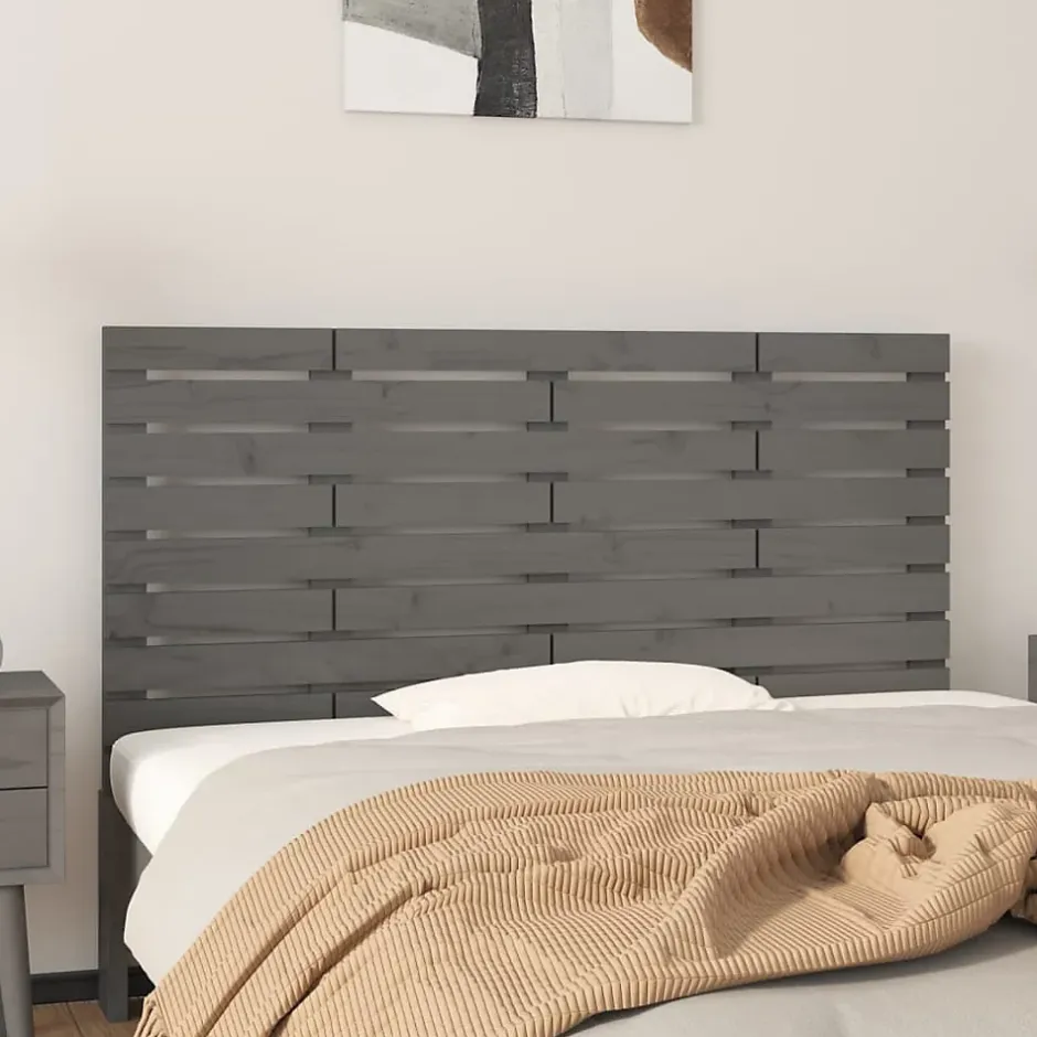 Vidaxl Tête de lit murale Gris 156x3x63 cm Bois massif de pin Clearance