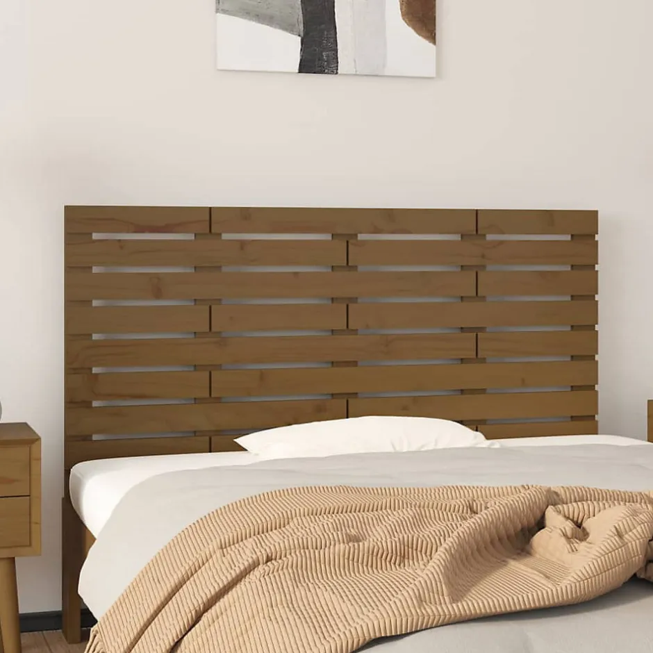 Vidaxl Tête de lit murale Marron miel 156x3x63 cm Bois massif de pin