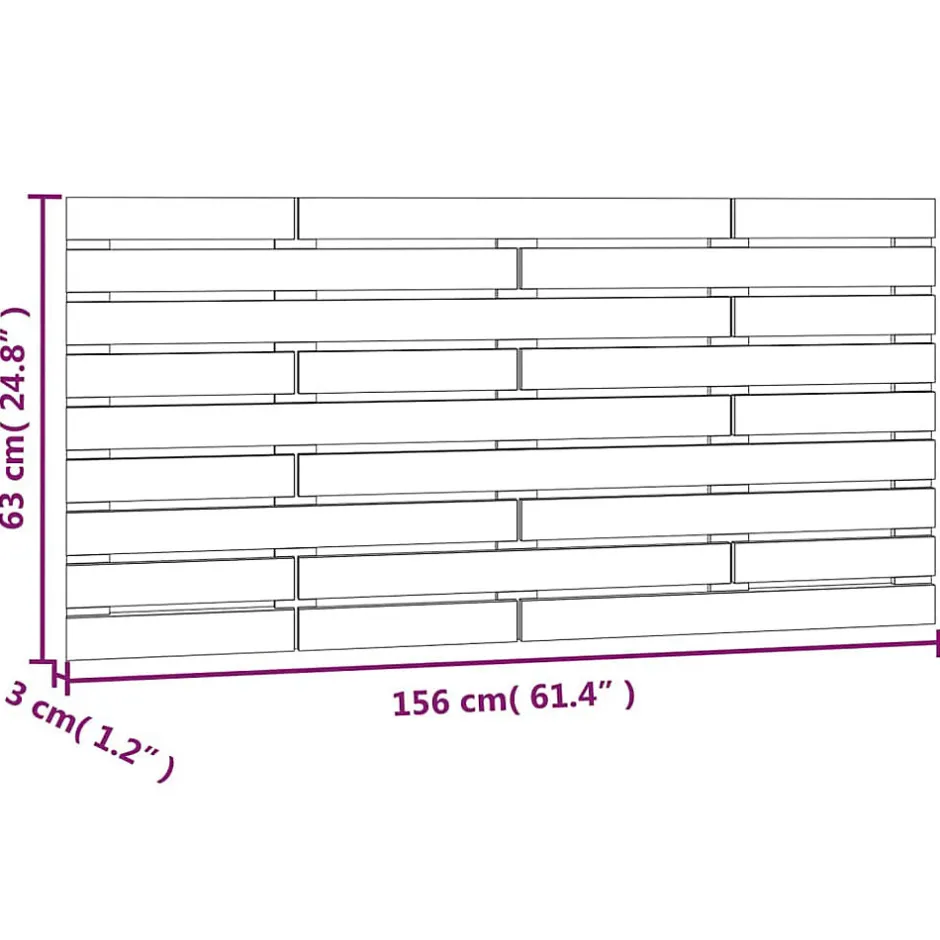 Vidaxl Tête de lit murale Marron miel 156x3x63 cm Bois massif de pin