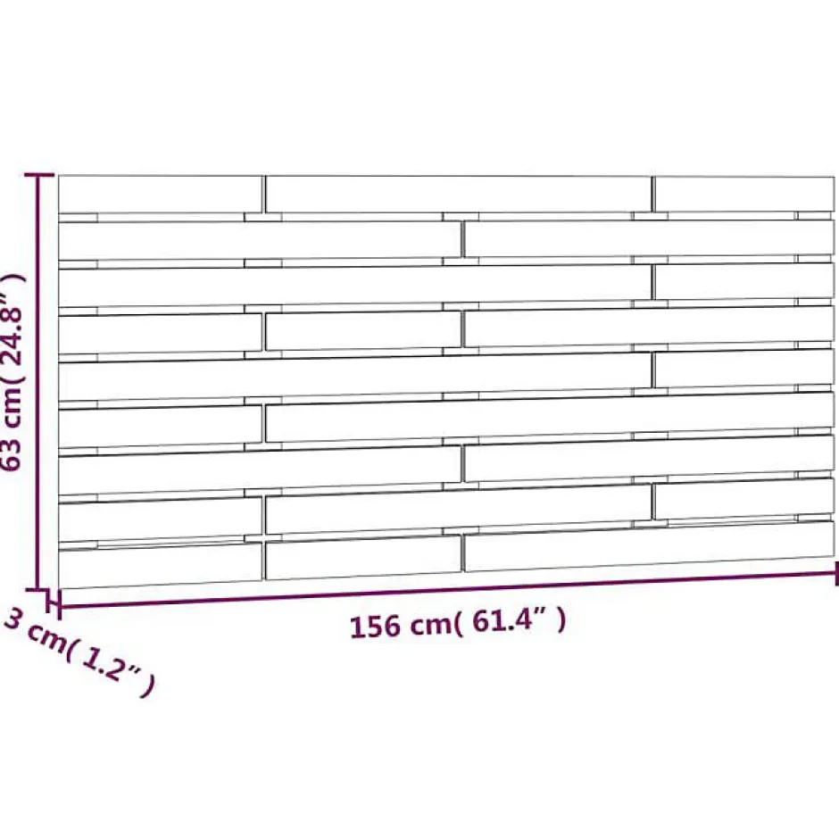 Vidaxl Tête de lit murale Marron miel 156x3x63 cm Bois massif de pin