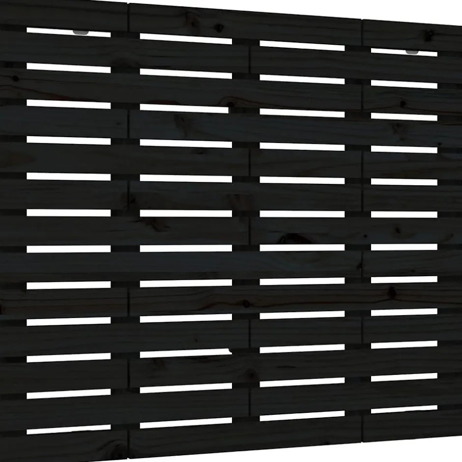 Vidaxl Tête de lit murale Noir 141x3x91,5 cm Bois massif de pin