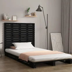 Vidaxl Tête de lit murale Noir 141x3x91,5 cm Bois massif de pin