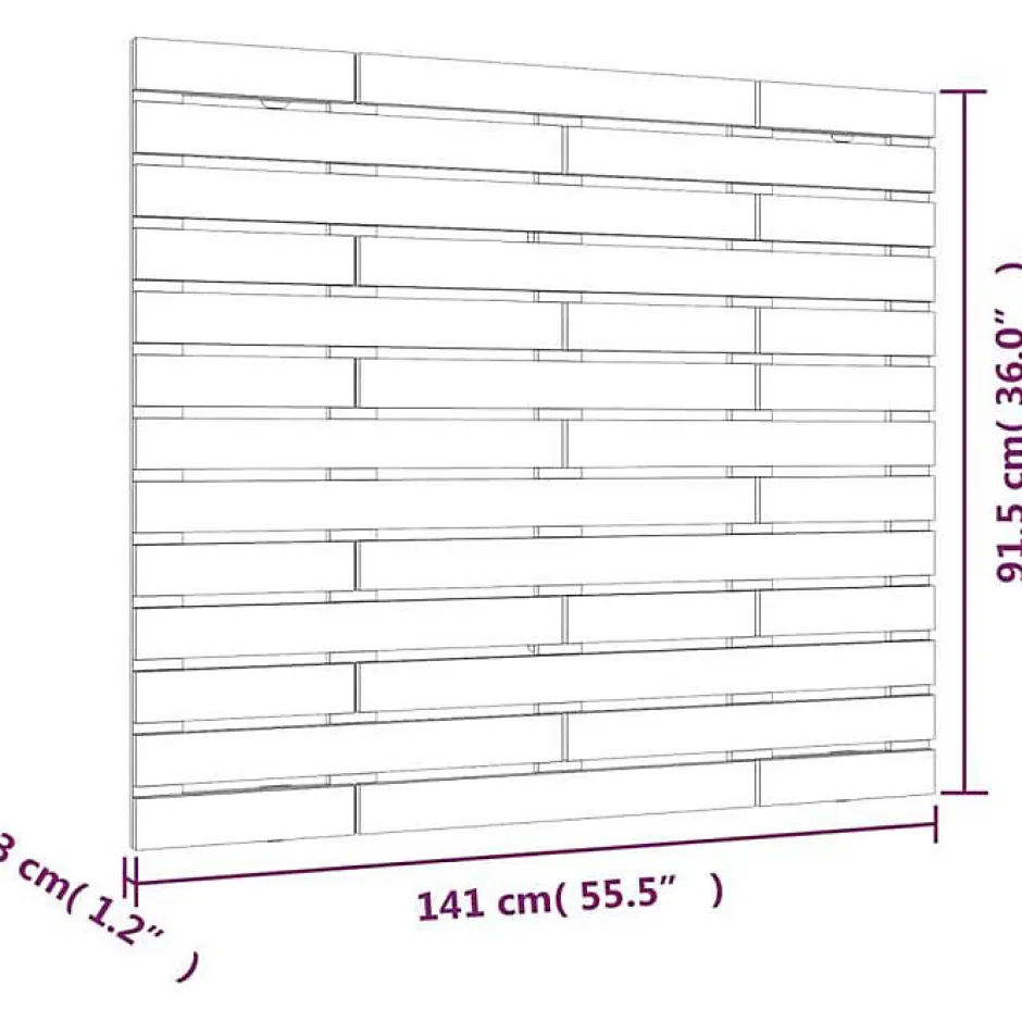 Vidaxl Tête de lit murale Noir 141x3x91,5 cm Bois massif de pin