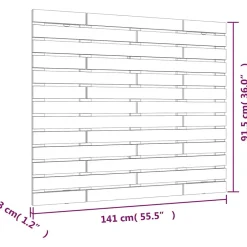 Vidaxl Tête de lit murale Noir 141x3x91,5 cm Bois massif de pin