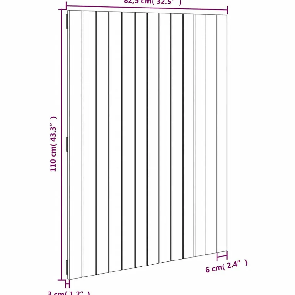 Vidaxl Tête de lit murale 82,5x3x110 cm Bois massif de pin