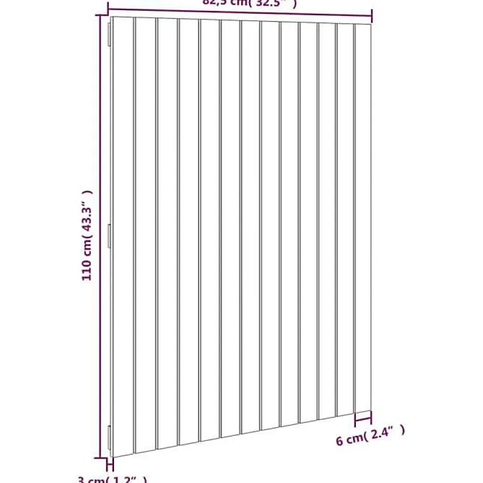 Vidaxl Tête de lit murale 82,5x3x110 cm Bois massif de pin