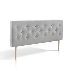 Vs Venta-Stock Tête de lit Oslo 90x100 cm, capitonnée Tissu Grey