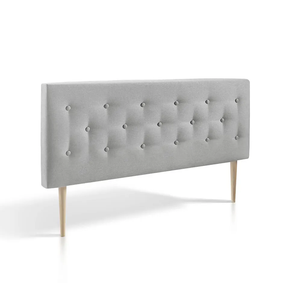 Vs Venta-Stock Tête de lit Oslo 90x100 cm, capitonnée Tissu Grey
