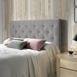 Vs Venta-Stock Tête de lit Oslo 90x100 cm, capitonnée Tissu Grey