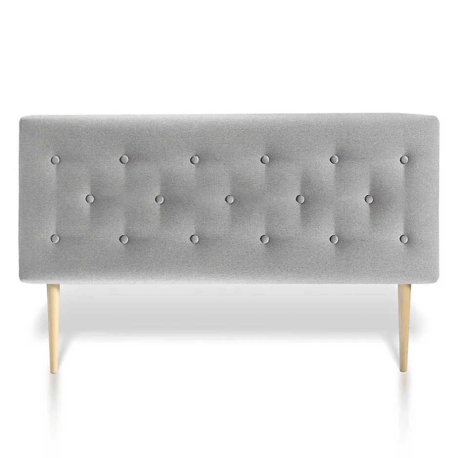 Vs Venta-Stock Tête de lit Oslo 90x100 cm, capitonnée Tissu Grey