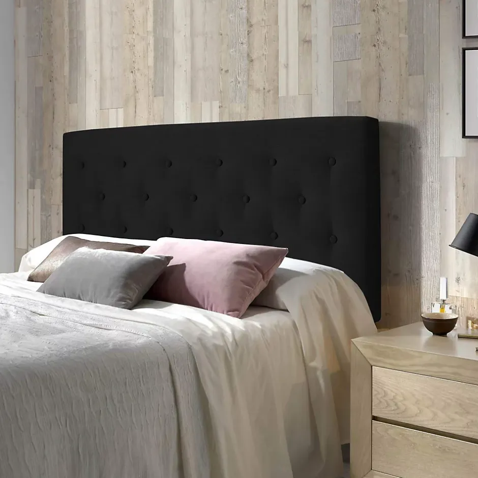 Vs Venta-Stock Tête de lit Oslo 160x100 cm, capitonnée Tissu Anthracite, Épaisseur de 8 cm