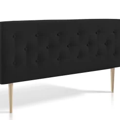 Vs Venta-Stock Tête de lit Oslo 140x100 cm, capitonnée Tissu Anthracite, Épaisseur de 8 cm