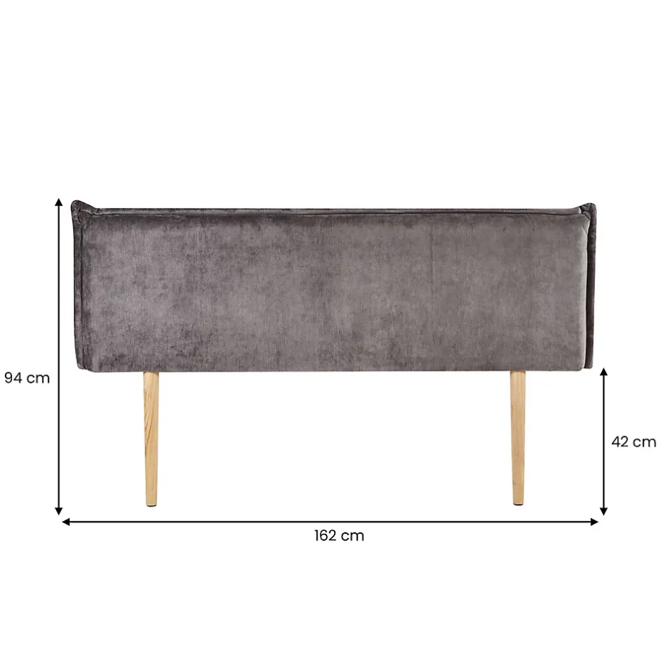 Idimex Tête de lit OVIO 160 sur pieds, en tissu - Gris New