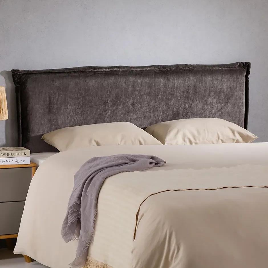 Idimex Tête de lit OVIO 160 sur pieds, en tissu - Gris New