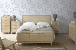 Geese Home Tête de lit plaquée en bois de chêne et finition beige 165x60 cm