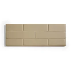 Eccox Tête de lit pour lit 90 Briques de similicuir 112 x 57 x 5 cm Rembourrage en mousse et renfort de dossier Couleur Camel Clair. ECC Hot
