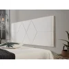 Eccox Tête de lit pour lit de 120 Deux diamants en similicuir 152 x 57 x 5 cm Rembourrage en mousse Couleur Blanc. Best