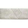 Eccox Tête de lit pour lit de 120 Deux Diamants de Tissu Anti-Tache 152 x 57 x 5 cm Couleur Blanc Gris Effet Granit.