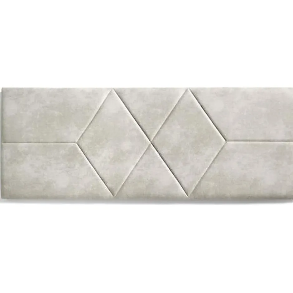 Eccox Tête de lit pour lit de 120 Deux Diamants de Tissu Anti-Tache 152 x 57 x 5 cm Couleur Blanc Gris Effet Granit.