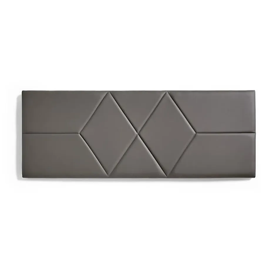 Eccox Tête de lit pour lit de 100 Deux diamants en similicuir 112 x 57 x 5 cm Rembourrage en mousse Couleur Gris.