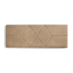 Eccox Tête de lit pour lit de 80 Deux Diamants de Tissu Anti-Tache 112 x 57 x 5 cm Couleur Camel Clair.
